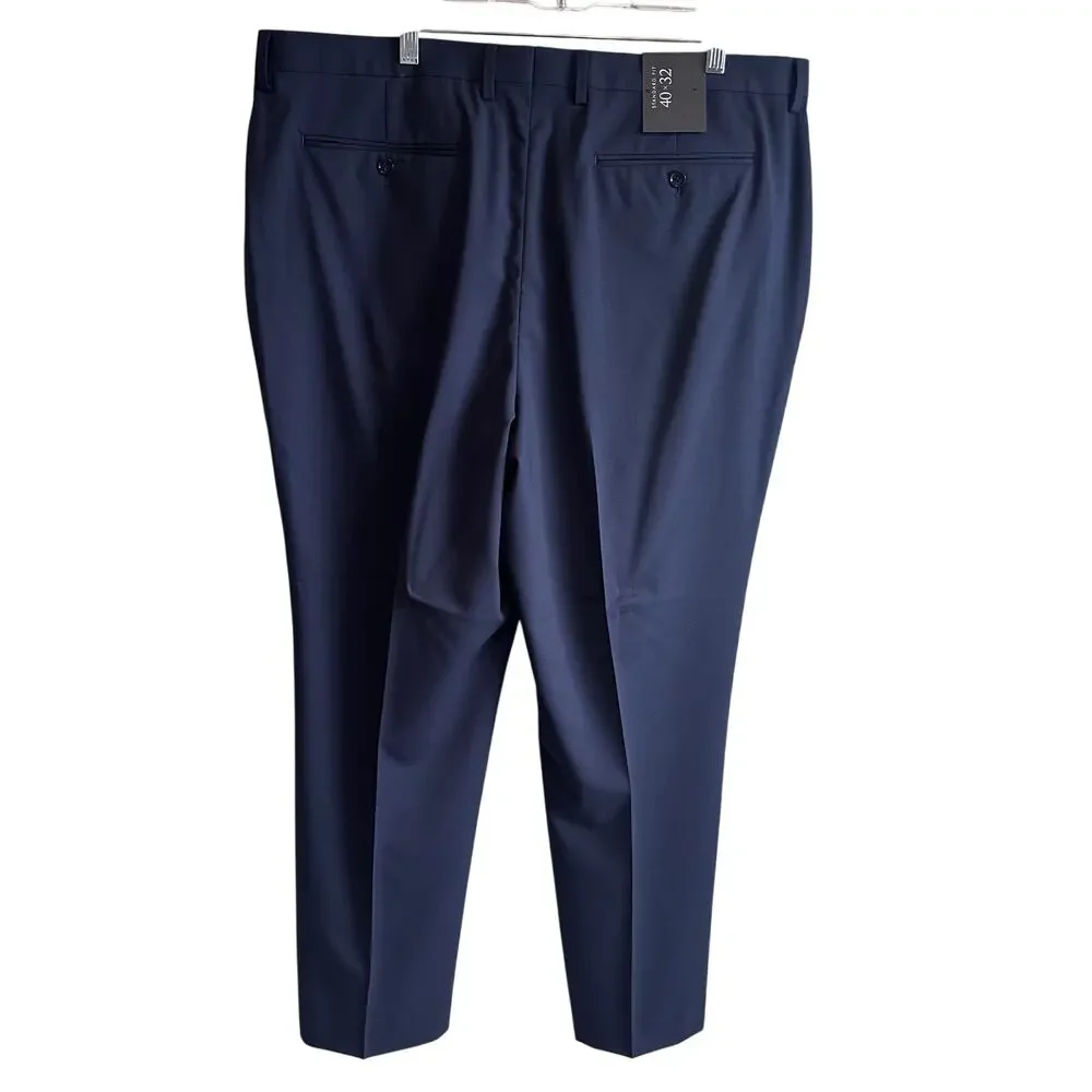 Banana Republic Men's Standard Italian Wool Suit Pant Navy Blue 40 x 32